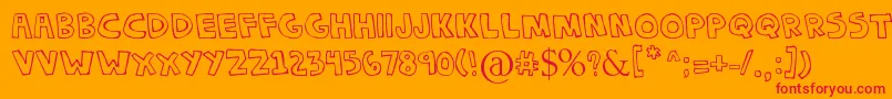 DenneChokipi Font – Red Fonts on Orange Background