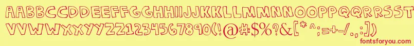 DenneChokipi Font – Red Fonts on Yellow Background