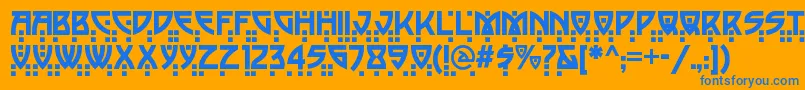 Balacynwydnf Font – Blue Fonts on Orange Background
