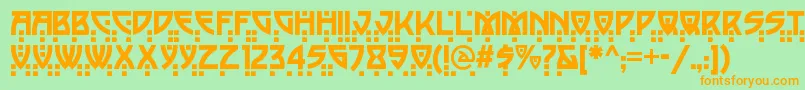 Balacynwydnf Font – Orange Fonts on Green Background
