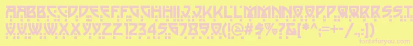 Balacynwydnf Font – Pink Fonts on Yellow Background