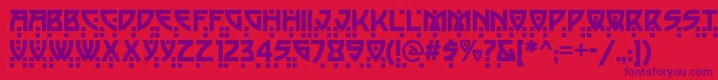 Balacynwydnf Font – Purple Fonts on Red Background