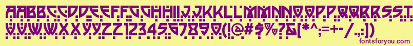 Balacynwydnf Font – Purple Fonts on Yellow Background