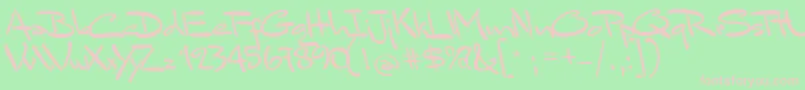 MrSandsfort Font – Pink Fonts on Green Background