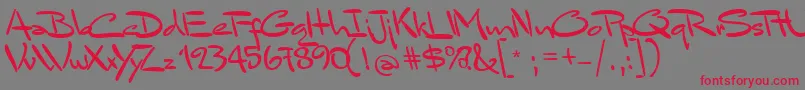 MrSandsfort Font – Red Fonts on Gray Background