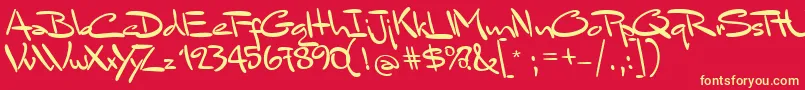 MrSandsfort Font – Yellow Fonts on Red Background