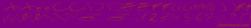 DamagrafikscriptRegular-Schriftart – Braune Schriften auf violettem Hintergrund