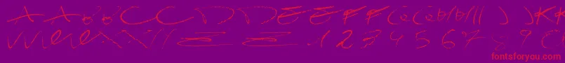 DamagrafikscriptRegular-Schriftart – Rote Schriften auf violettem Hintergrund