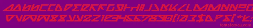 Czcionka NickTurboBoldExpandedItalic – czerwone czcionki na fioletowym tle