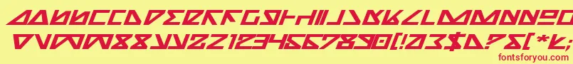 NickTurboBoldExpandedItalic Font – Red Fonts on Yellow Background