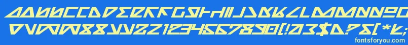 NickTurboBoldExpandedItalic Font – Yellow Fonts on Blue Background