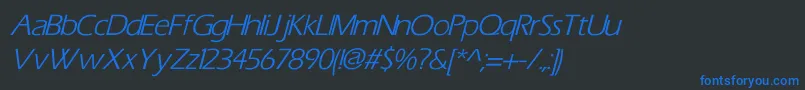 TiliItalic Font – Blue Fonts on Black Background