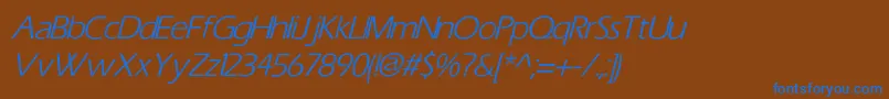 TiliItalic Font – Blue Fonts on Brown Background