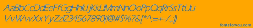 TiliItalic Font – Blue Fonts on Orange Background