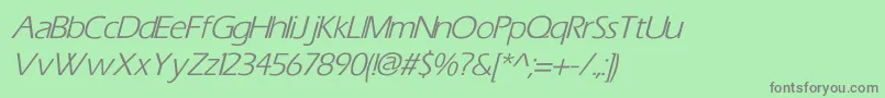 TiliItalic Font – Gray Fonts on Green Background