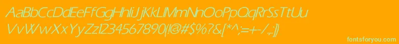 TiliItalic Font – Green Fonts on Orange Background