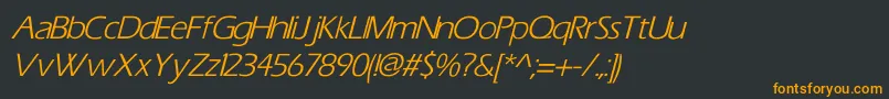 TiliItalic Font – Orange Fonts on Black Background