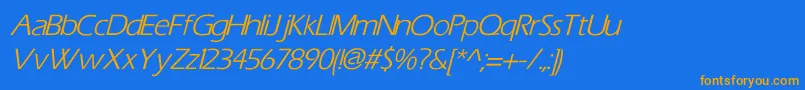 TiliItalic Font – Orange Fonts on Blue Background