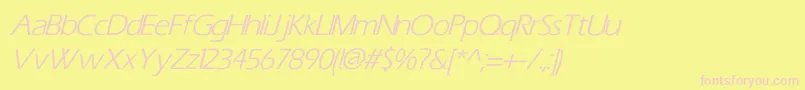 TiliItalic Font – Pink Fonts on Yellow Background