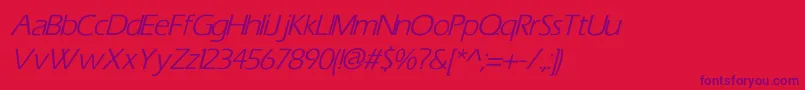Fonte TiliItalic – fontes roxas em um fundo vermelho