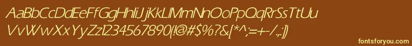 TiliItalic Font – Yellow Fonts on Brown Background