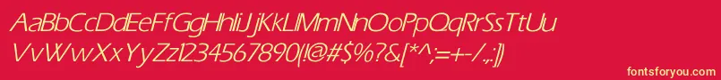 Шрифт TiliItalic – жёлтые шрифты на красном фоне