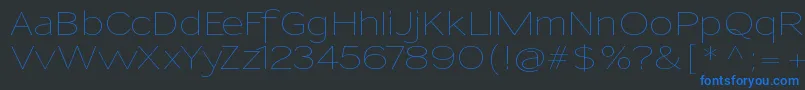 SansumiUltralight Font – Blue Fonts on Black Background