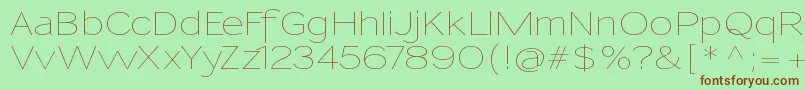 SansumiUltralight Font – Brown Fonts on Green Background