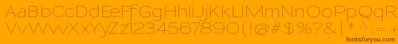 SansumiUltralight Font – Brown Fonts on Orange Background