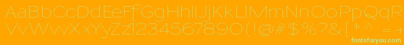 フォントSansumiUltralight – オレンジの背景に緑のフォント