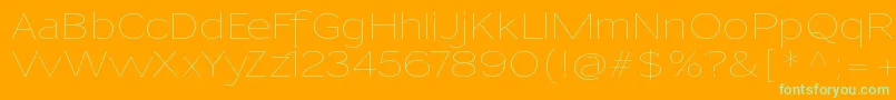 SansumiUltralight-Schriftart – Grüne Schriften auf orangefarbenem Hintergrund