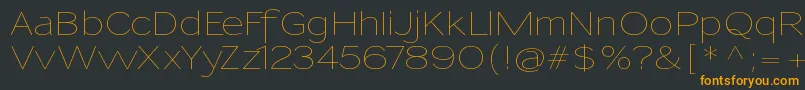 フォントSansumiUltralight – 黒い背景にオレンジの文字