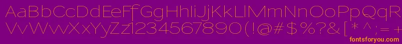 SansumiUltralight Font – Orange Fonts on Purple Background