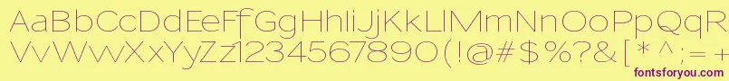 SansumiUltralight Font – Purple Fonts on Yellow Background