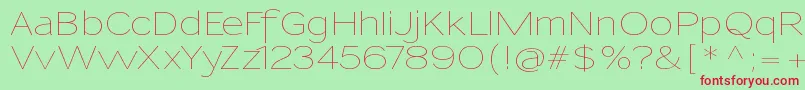 SansumiUltralight Font – Red Fonts on Green Background