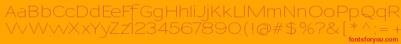 SansumiUltralight Font – Red Fonts on Orange Background