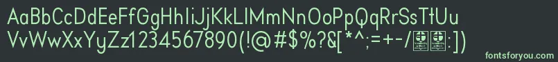 フォントAprikasRegularDemo – 黒い背景に緑の文字