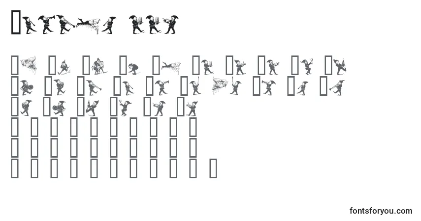 A fonte Gnomes ffy – alfabeto, números, caracteres especiais