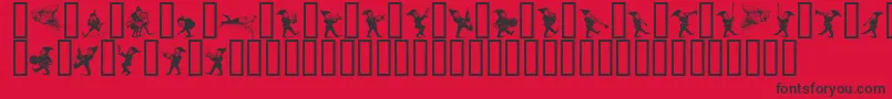 Gnomes ffy Font – Black Fonts on Red Background