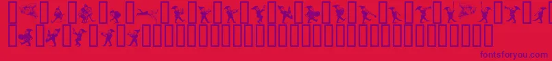Gnomes ffy Font – Purple Fonts on Red Background