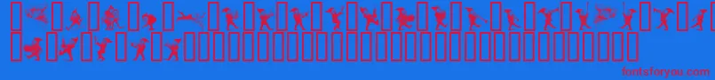 Gnomes ffy Font – Red Fonts on Blue Background