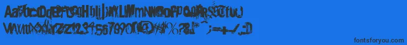 Angsterdamn-Schriftart – Schwarze Schriften auf blauem Hintergrund