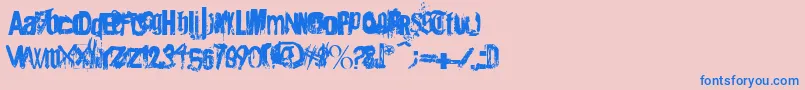 Angsterdamn-Schriftart – Blaue Schriften auf rosa Hintergrund