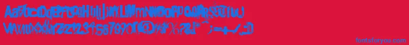 Angsterdamn Font – Blue Fonts on Red Background