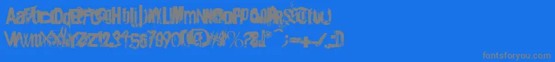 Angsterdamn-fontti – harmaat kirjasimet sinisellä taustalla