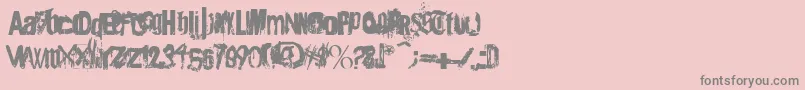 Angsterdamn-fontti – harmaat kirjasimet vaaleanpunaisella taustalla