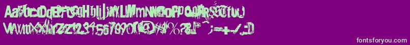 Angsterdamn Font – Green Fonts on Purple Background