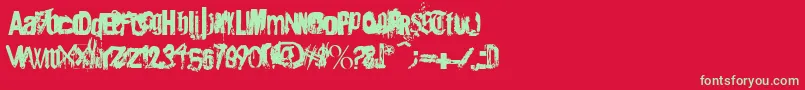 Angsterdamn-fontti – vihreät fontit punaisella taustalla