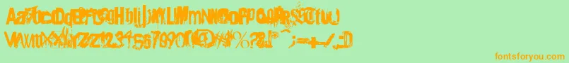 Шрифт Angsterdamn – оранжевые шрифты на зелёном фоне