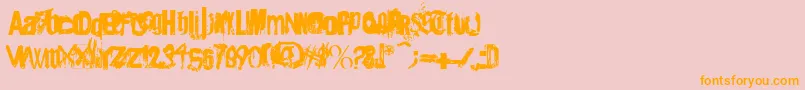 Angsterdamn-Schriftart – Orangefarbene Schriften auf rosa Hintergrund